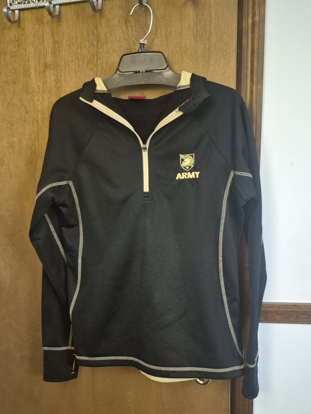 Colosseum Army Black hoodie with Gold Trim
